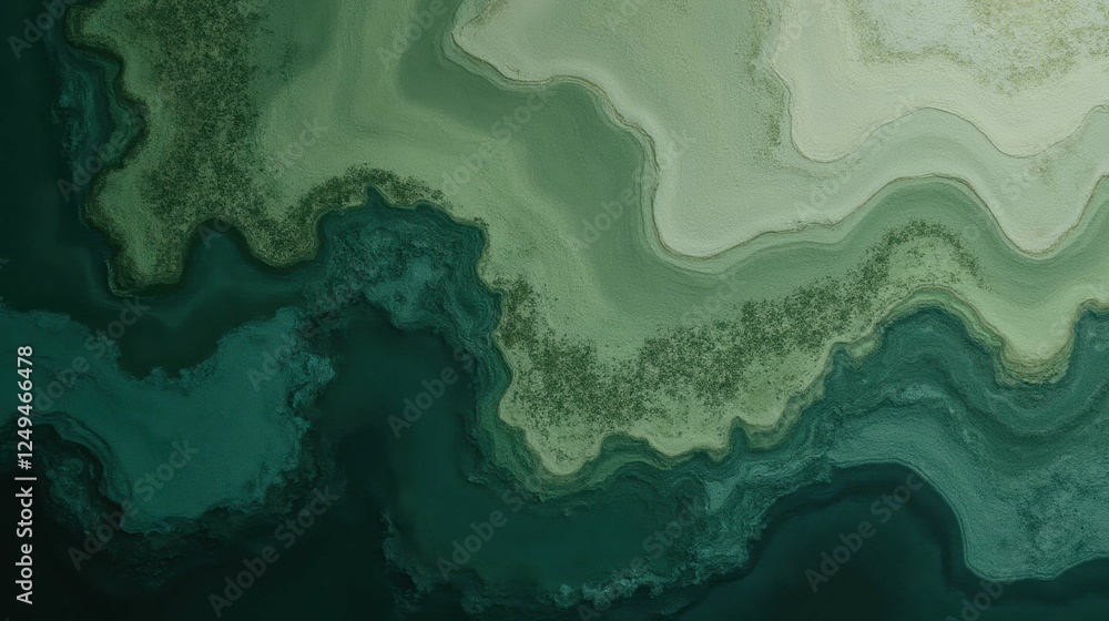 Abstract Green and Blue Fluid Art with Waves and Organic Patterns Abstract Green and Blue Fluid Art with Waves and Organic Patterns