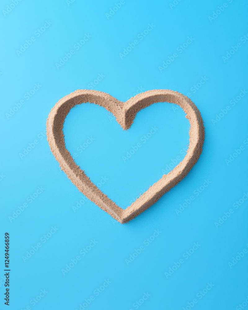 valentines heart shape drawn in sand on blue background evokes feelings of love valentines heart shape drawn in sand on blue background evokes feelings of love