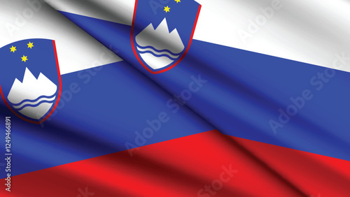 National Background of SLOVENIA Featuring Two Wavy Flags