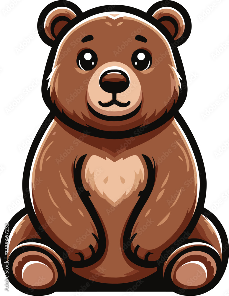 Fototapeta premium A realstict Bear vector illustration bear icon logo teddy cartoon character
