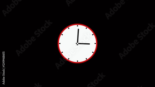 Wallpaper Mural simple clock icon animation on black background .Abstract very nice new analog clock icon animation. clock icon Countdown 24 Hour Day Fast Speed.. Torontodigital.ca