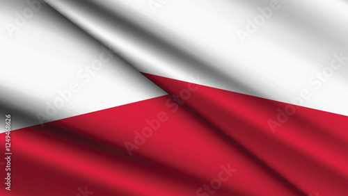 National Background of POLAND Featuring Two Wavy Flags
