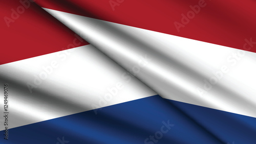 National Background of NETHERLANDS Featuring Two Wavy Flags