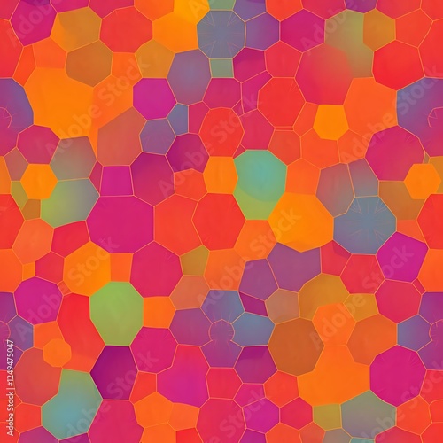 Wallpaper Mural Vibrant Geometric Hexagon Pattern - Modern Abstract Background Torontodigital.ca