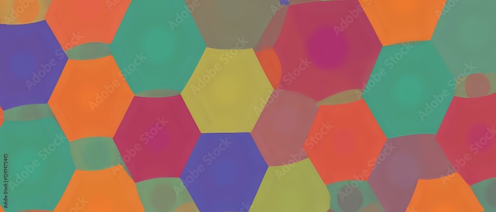 Abstract Hexagon Pattern in Bold Vibrant Colors Abstract Hexagon Pattern in Bold Vibrant Colors