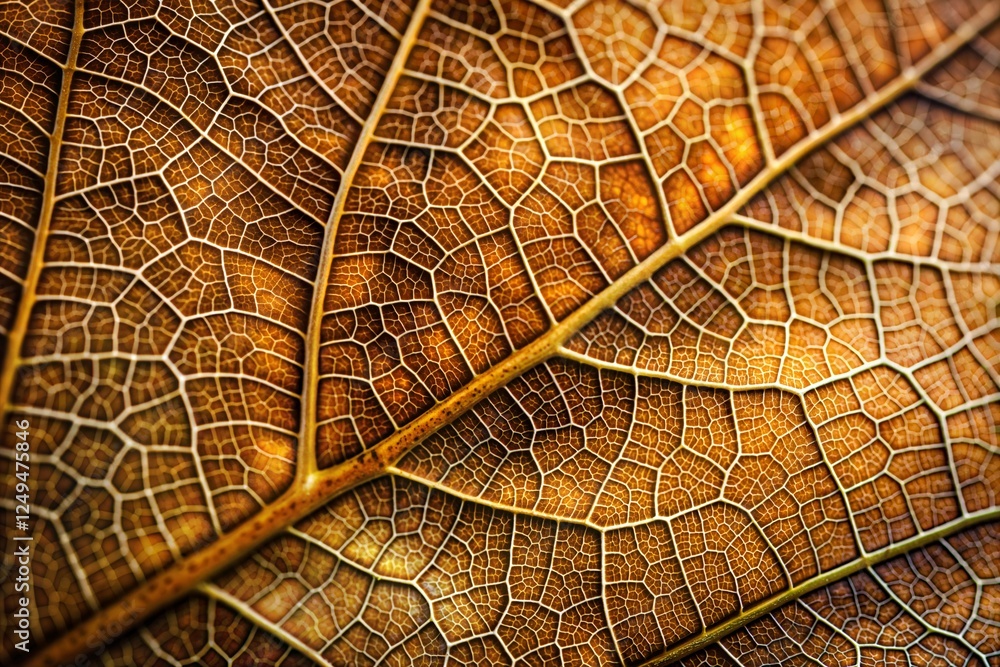 Obraz premium Detailed macro shot of leaf texture highlighting its natural complexity