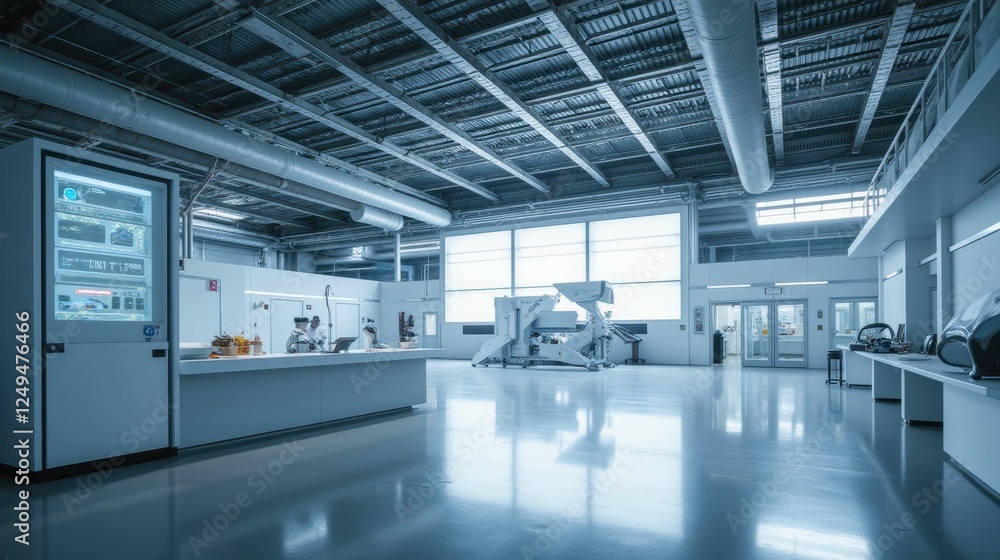 Modern Laboratory Interior with Advanced Equipment and Bright Windows Modern Laboratory Interior with Advanced Equipment and Bright Windows