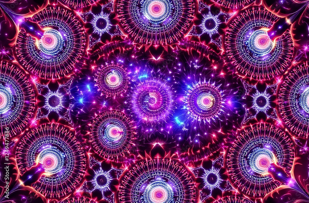Vibrant Fractal Circle Pattern - Dynamic Galaxy Design Vibrant Fractal Circle Pattern - Dynamic Galaxy Design