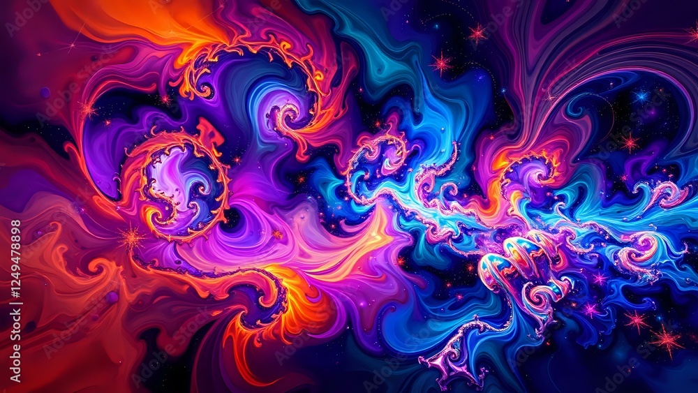 Cosmic Beauty: Vibrant Galaxy Abstract Digital Art Cosmic Beauty: Vibrant Galaxy Abstract Digital Art