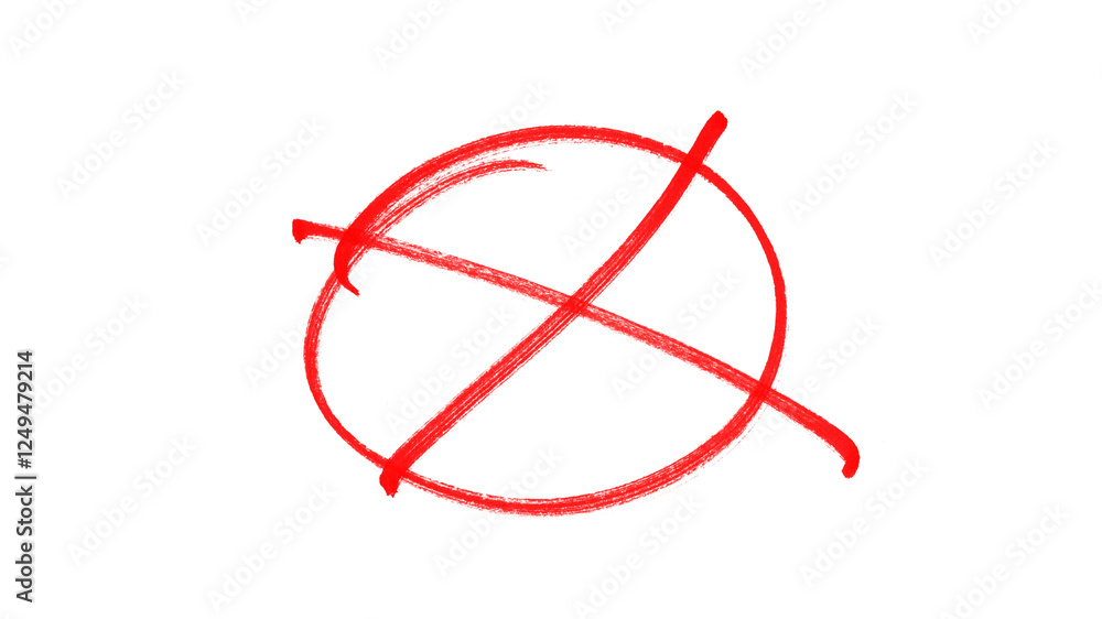 Red Hand-Drawn Cross Mark with MarkerTexture, Bold Rejection, Cancel, or Prohibition Symbol on Transparent Background Red Hand-Drawn Cross Mark with MarkerTexture, Bold Rejection, Cancel, or Prohibition Symbol on Transparent Background
