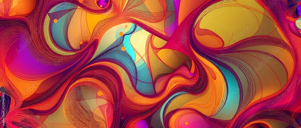 Vibrant Geometric Abstract Art with Flowing Lines and Colorful Patterns Vibrant Geometric Abstract Art with Flowing Lines and Colorful Patterns