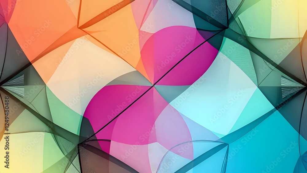 Obraz premium Abstract Geometric Design with Pink & Orange Hues