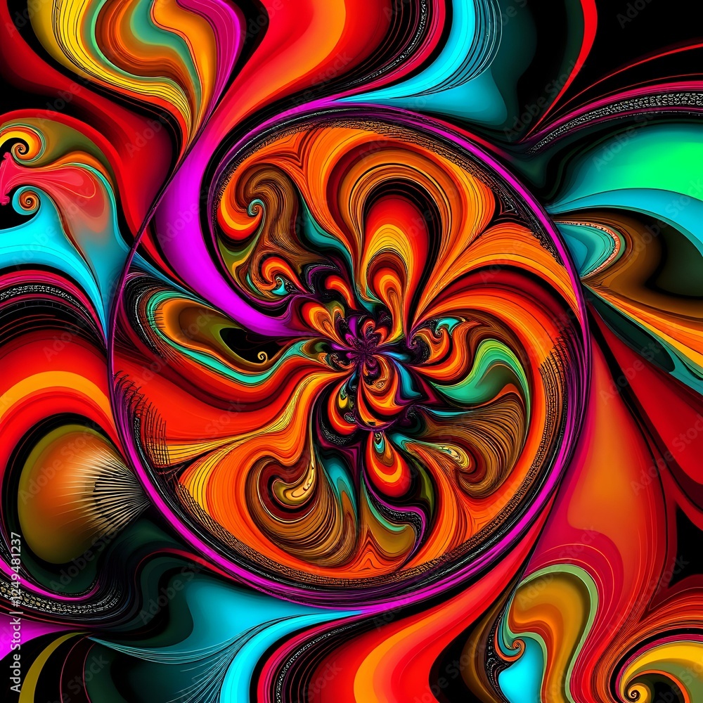 Fototapeta premium Vibrant Abstract Digital Design with Galactic Patterns