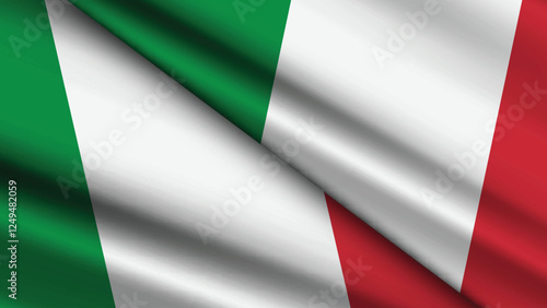 National Background of ITALY Featuring Two Wavy Flags