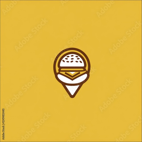 Simple fast food location icon photo