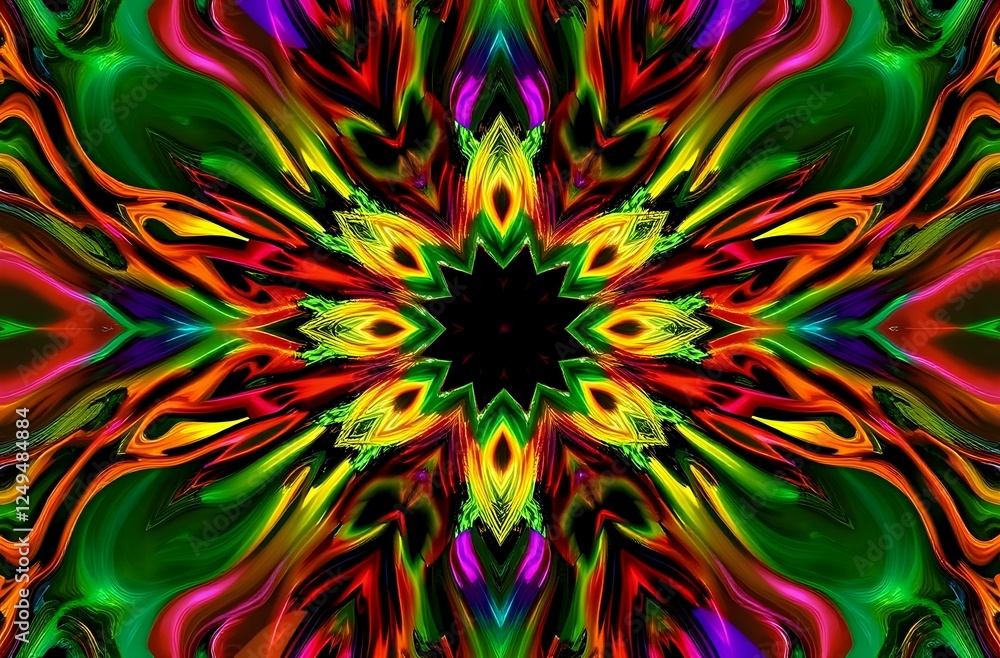Vibrant Abstract Digital Explosion Wallpaper - Modern Fractal Design Vibrant Abstract Digital Explosion Wallpaper - Modern Fractal Design