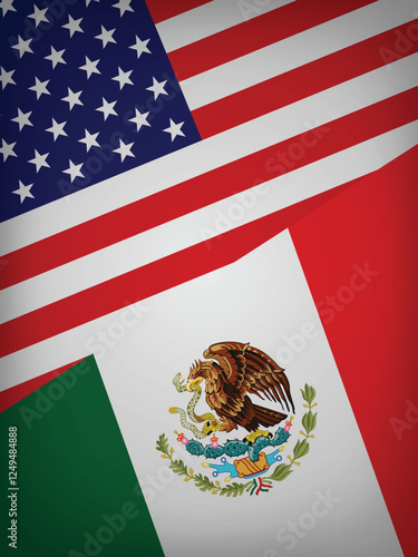 National Design Featuring the USA and Mexico Flags