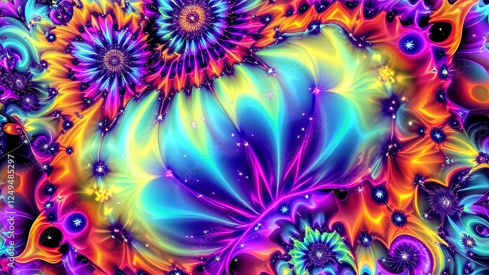 Vibrant Abstract Design with Swirls and Circles Vibrant Abstract Design with Swirls and Circles