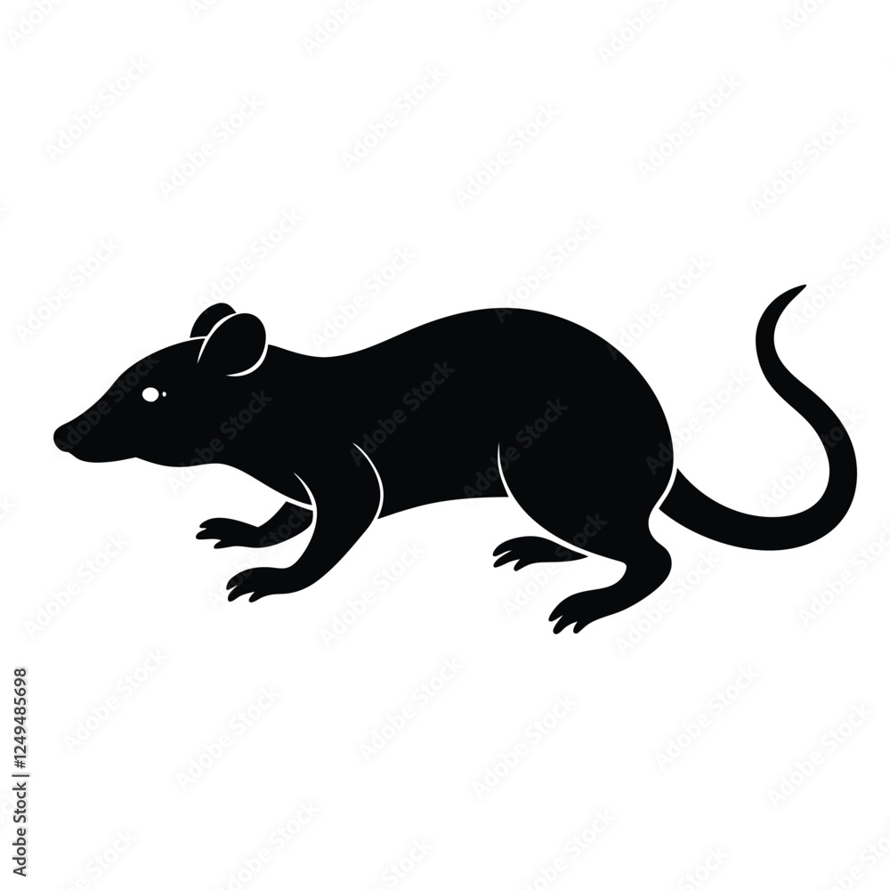 Fototapeta premium a silhouette rat in white background