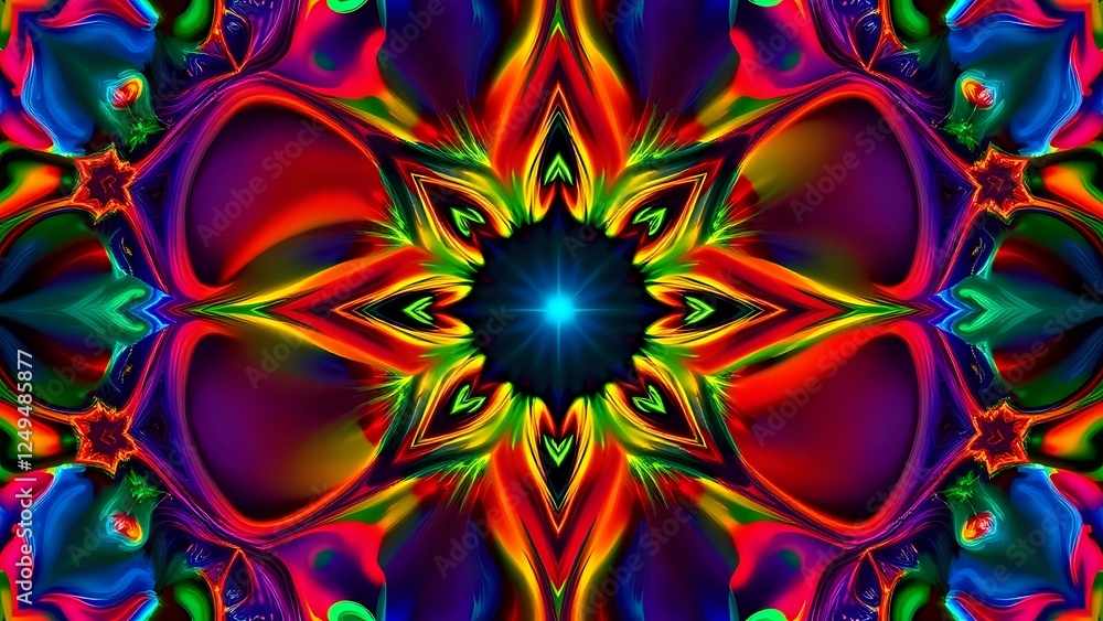 Abstract Digital Background with Vibrant Fractal Design Abstract Digital Background with Vibrant Fractal Design