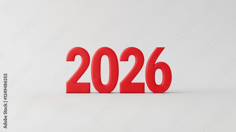 text 2026 3d style isolated on background, New Year text 2026 3d style isolated on background, New Year