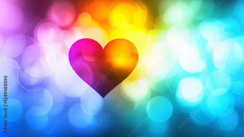 Abstract Colorful Heart Bokeh Background Abstract Colorful Heart Bokeh Background