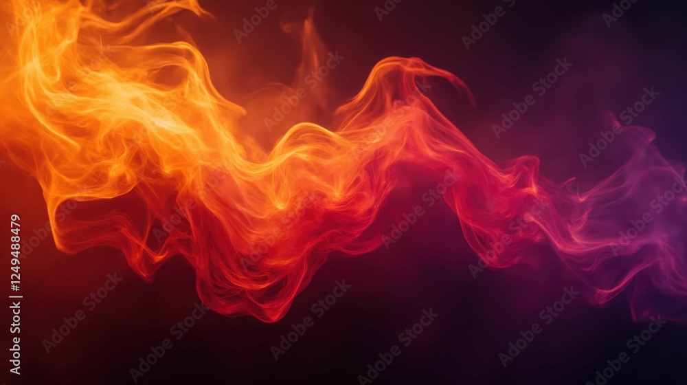 Fototapeta premium Vibrant Flames Dancing in Abstract Form Against a Dark Background