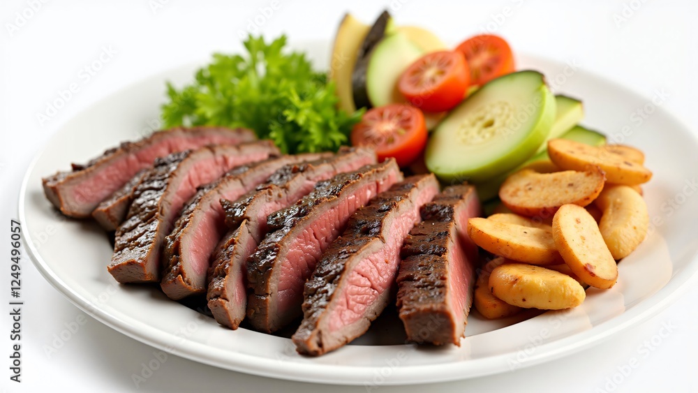 Grilled Steak with Roasted Vegetables and Crispy Potato Croquettes Grilled Steak with Roasted Vegetables and Crispy Potato Croquettes