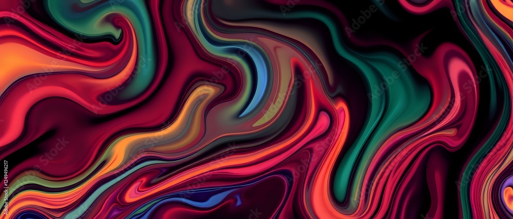 Vibrant Abstract Background with Liquid Swirls Vibrant Abstract Background with Liquid Swirls