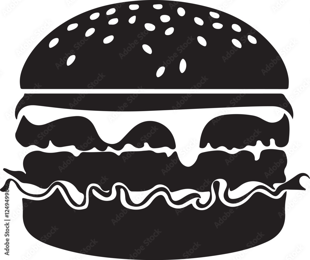 Burger Silhouette isolated on white background
Burger Silhouette isolated on white background