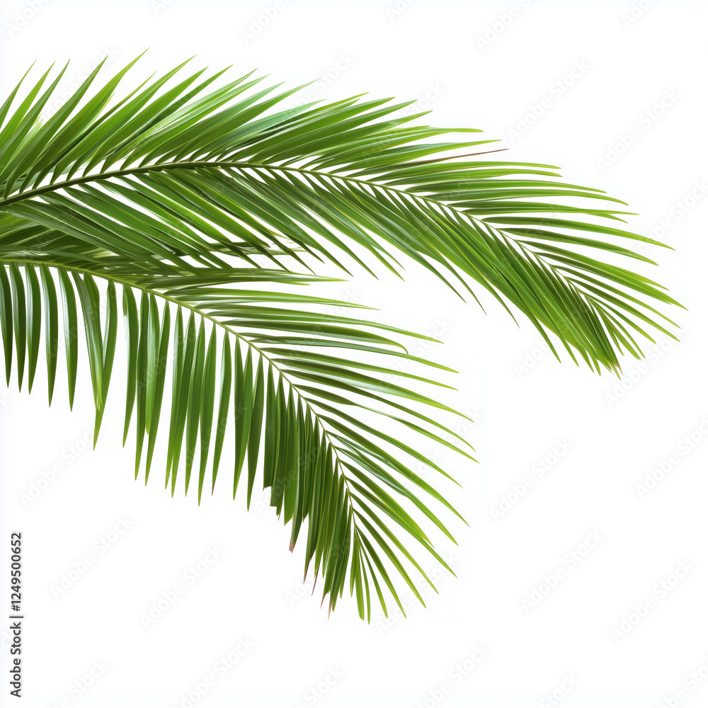 Fototapeta premium Two palm tree branches isolated on white background