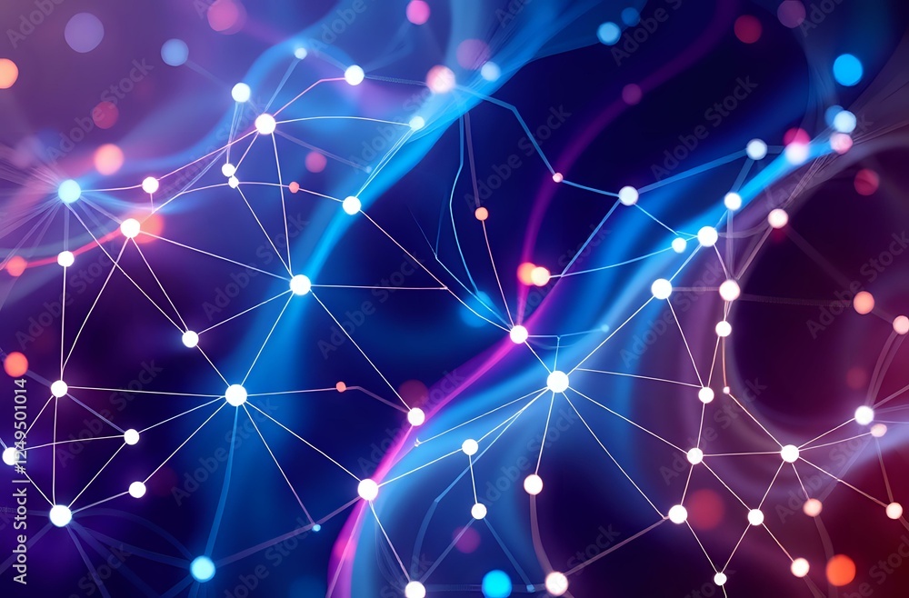 Fototapeta premium Abstract Neural Network Artwork: Dynamic Flow of Innovation