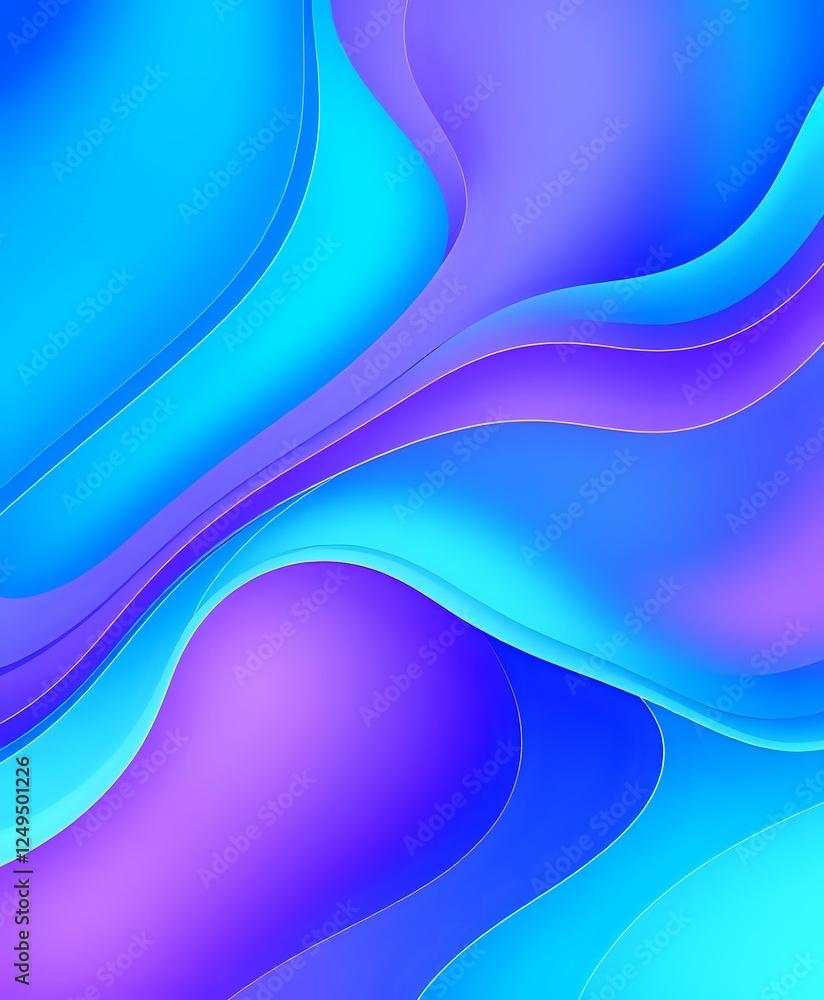 Obraz premium Vibrant Abstract Blue and Purple Digital Art