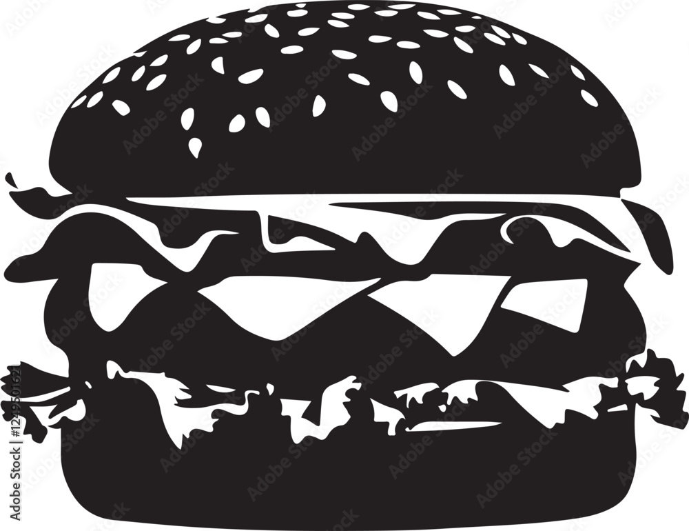 Burger Silhouette isolated on white background
Burger Silhouette isolated on white background