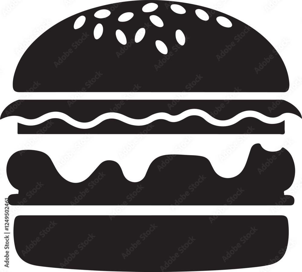 Burger Silhouette isolated on white background
Burger Silhouette isolated on white background