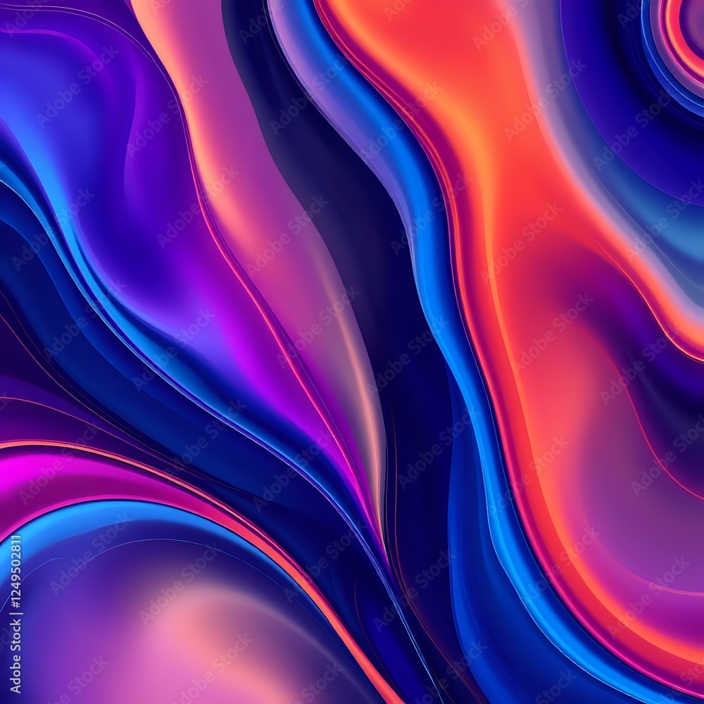 Fototapeta premium Abstract Digital Art: Vibrant Flowing Lines and Curves