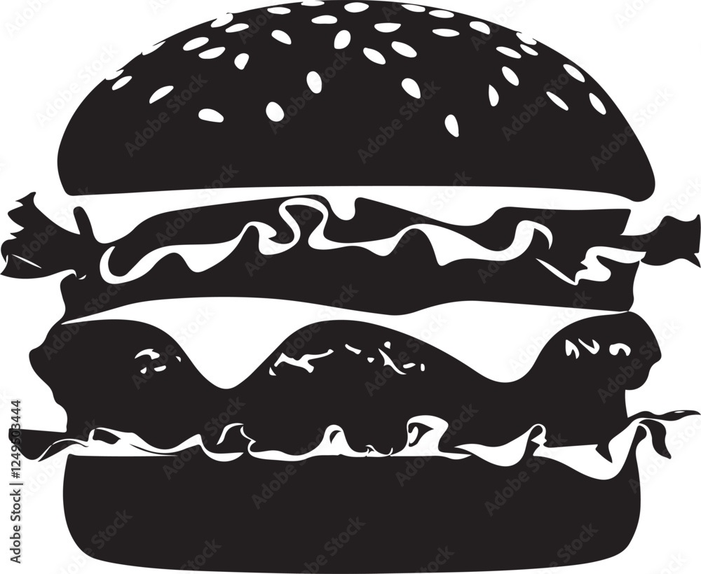 Burger Silhouette isolated on white background
Burger Silhouette isolated on white background