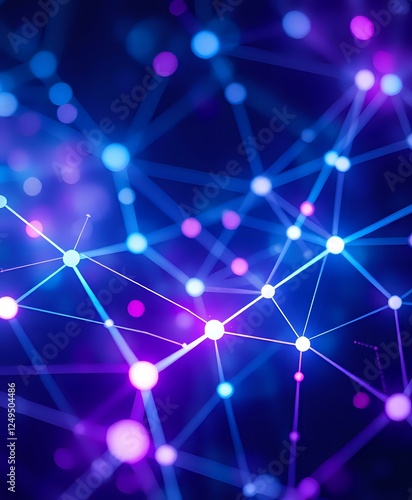 Abstract Futuristic Node Network Digital Connection