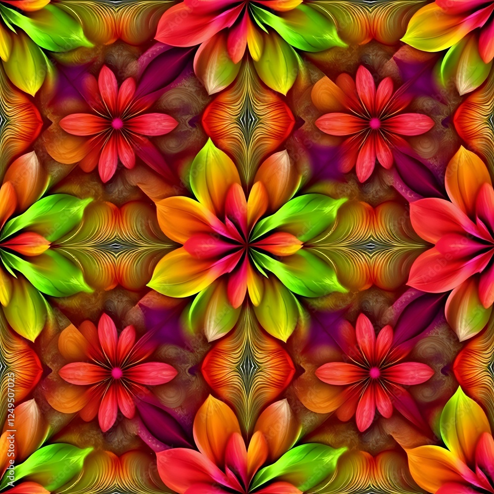 Vibrant Abstract Floral Design with Unique Shapes Vibrant Abstract Floral Design with Unique Shapes