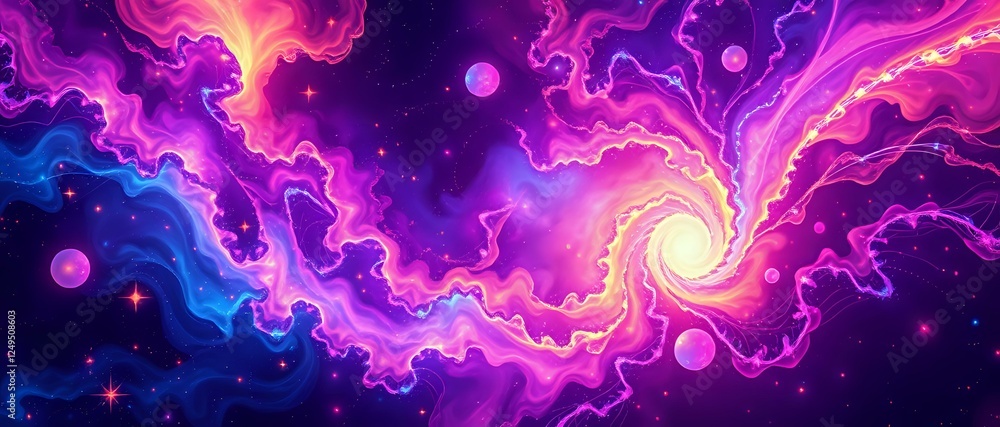 Ethereal Purple Galaxy Background with Swirling Nebulas Ethereal Purple Galaxy Background with Swirling Nebulas