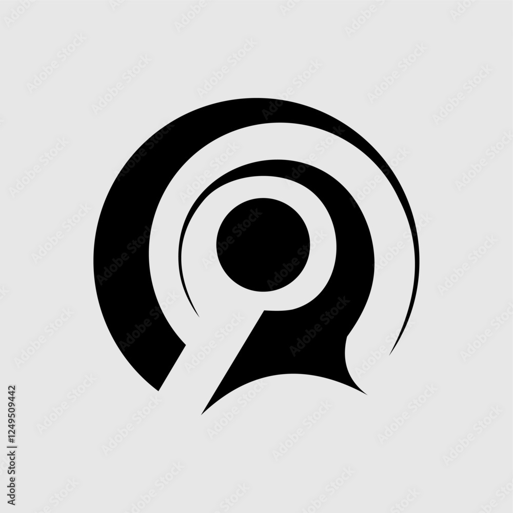 Modern abstract logo with a circular and dynamic design. Perfect for technology, digital marketing, search engines, innovation, and futuristic branding Modern abstract logo with a circular and dynamic design. Perfect for technology, digital marketing, search engines, innovation, and futuristic branding