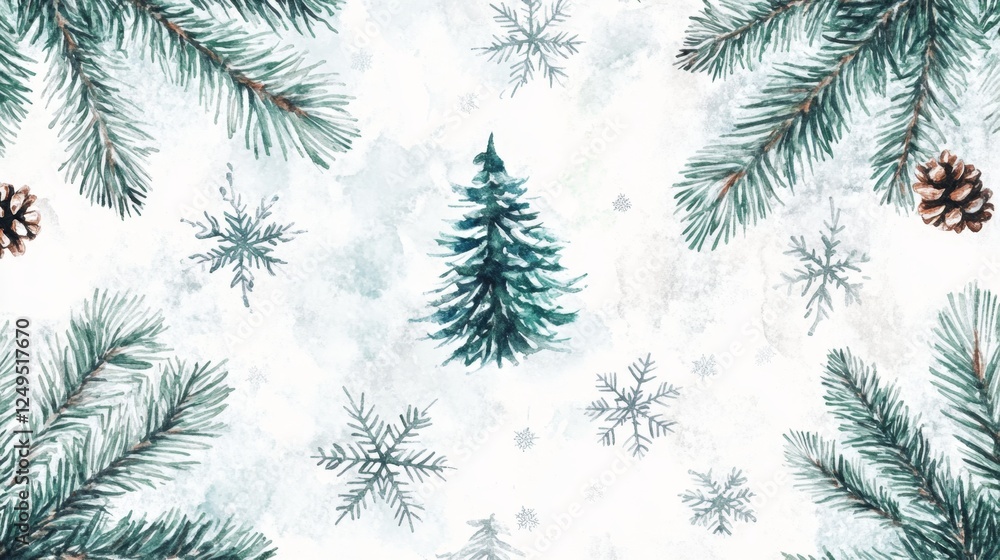 Creating a handdrawn watercolor pattern of snowy pines forest art nature aesthetic winter wonderland Creating a handdrawn watercolor pattern of snowy pines forest art nature aesthetic winter wonderland