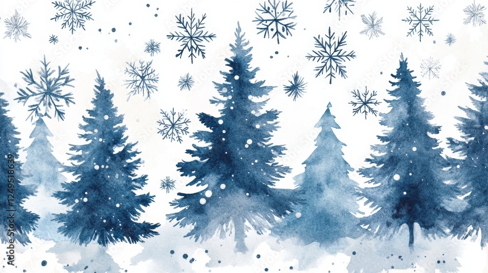 Creating a handpainted watercolor design of snowy fir trees winter wonderland artwork serene environment artistic perspective Creating a handpainted watercolor design of snowy fir trees winter wonderland artwork serene environment artistic perspective
