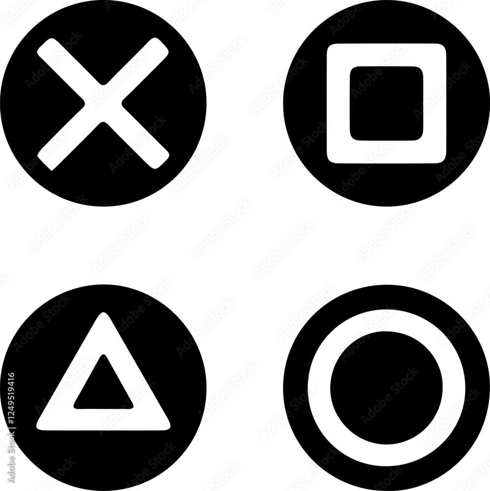 Obraz premium Classic Action Controller Icons