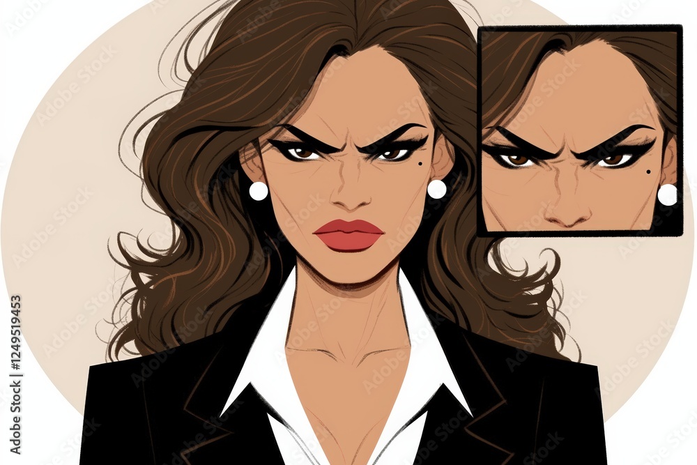 Portrait of a serious woman with a confident and assertive expression Portrait of a serious woman with a confident and assertive expression
