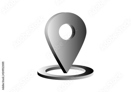 Icono de ubicación en degradado  en grises con círculo 