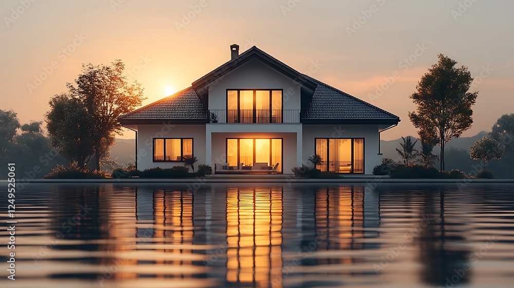 Fototapeta premium Elegant golden real estate logo artwork design