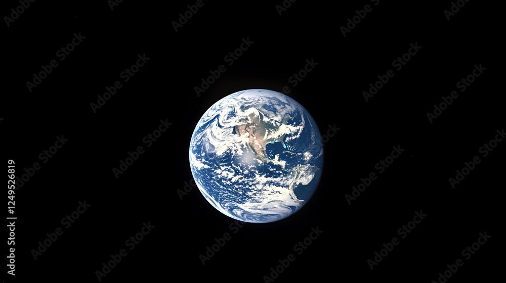 Earth globe in space, showing North and Central America. Earth globe in space, showing North and Central America.