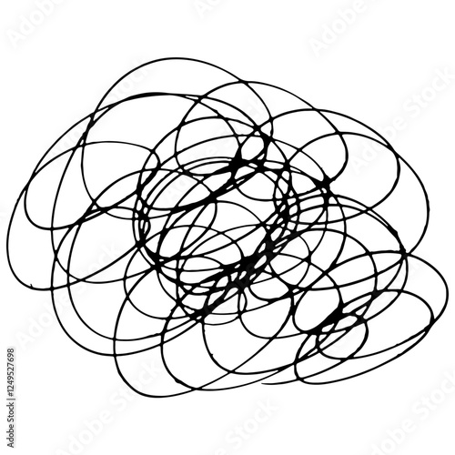色々な手描きのモヤモヤマークセット　憂うつ　不安　鬱　ベクター