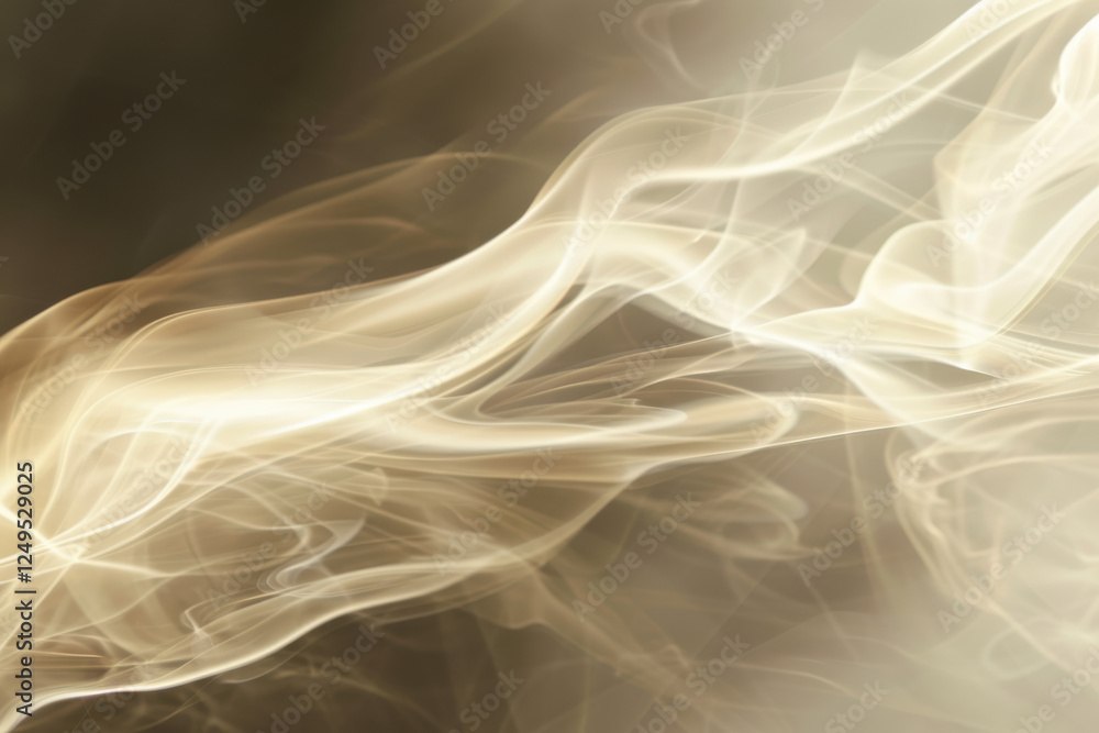 Fototapeta premium close up horizontal abstract transparent delicate smoke stream flowing